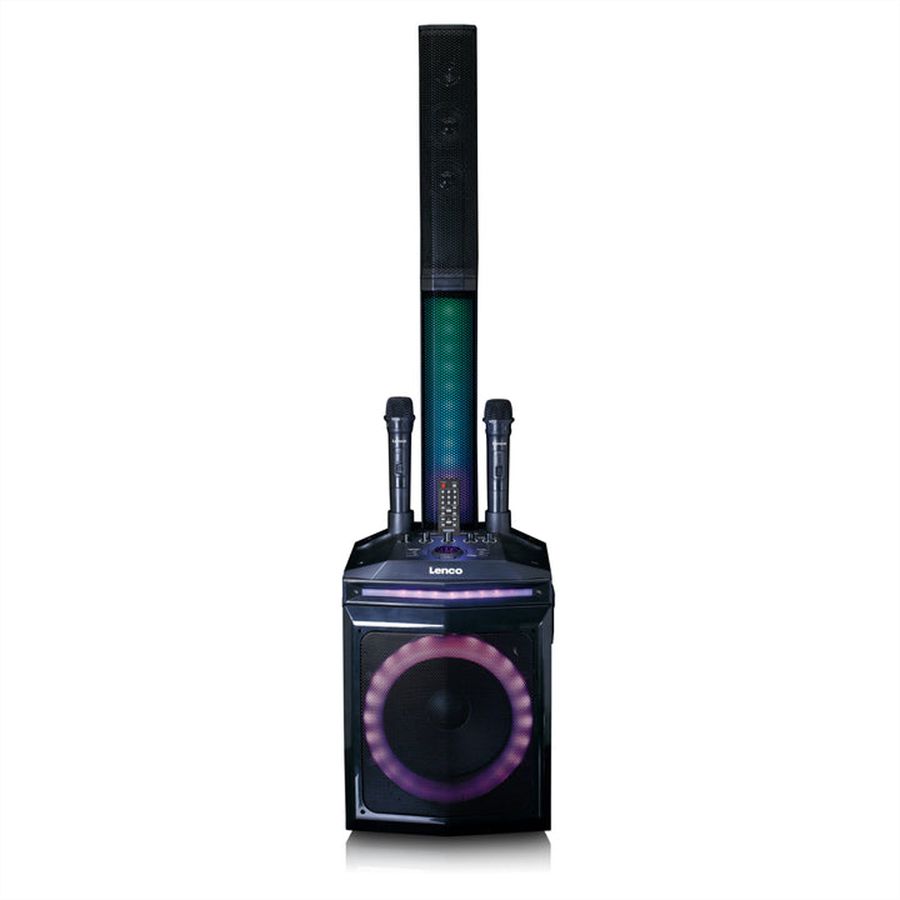 Lenco PA-220BK, 2 microphones,, BT, lumière de fête, 120W RMS
