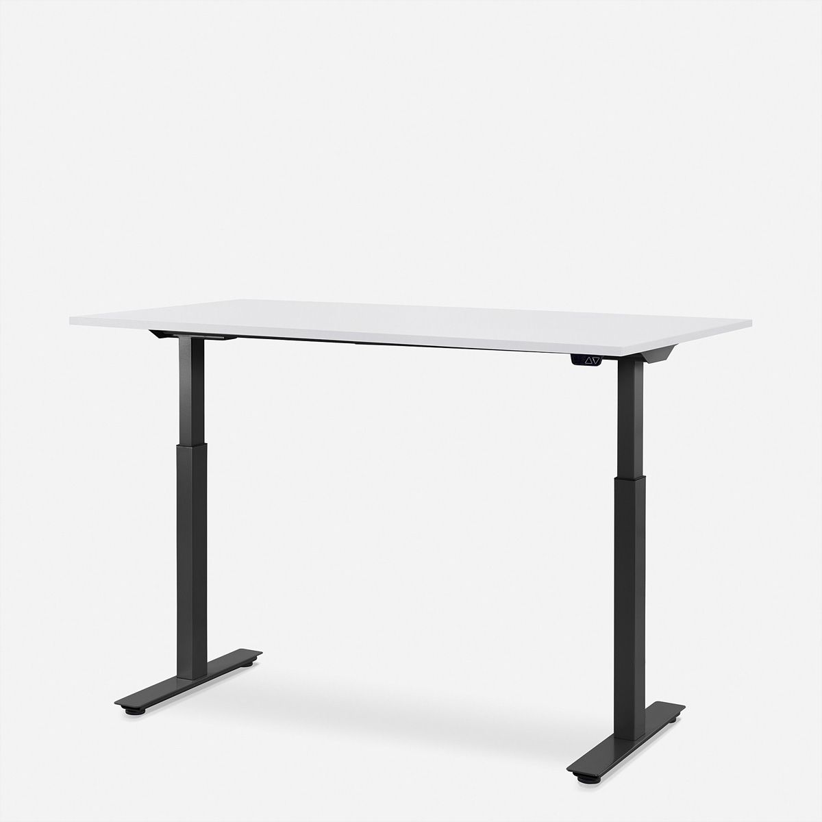 WRK21 Bureau Smart 160 x 80 cm, Hauteur réglable, Blanc uni / Noir