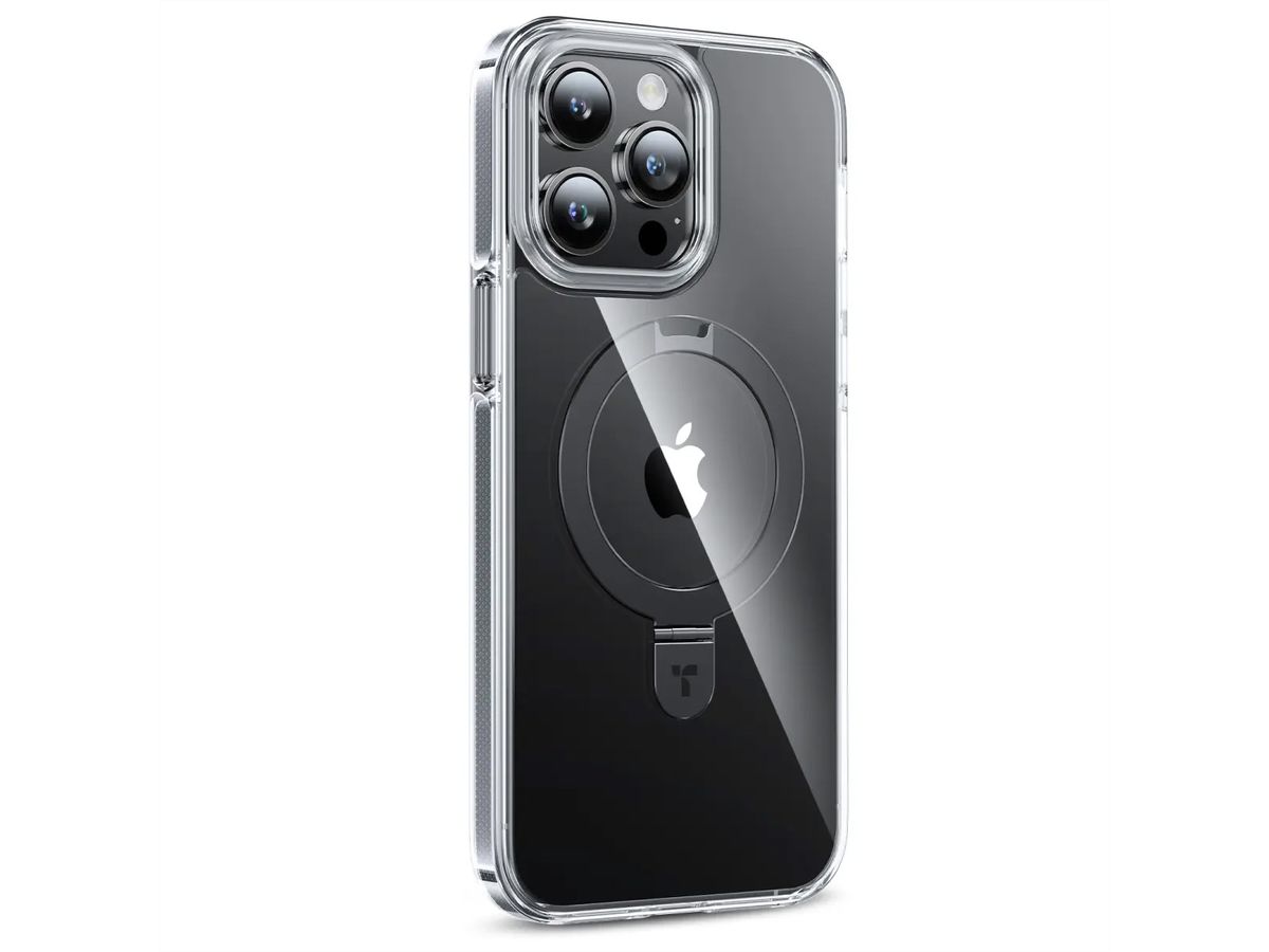 Torras UPRO Ostand Hue Hülle, iPhone 15 Pro Max, MagSafe, transparent