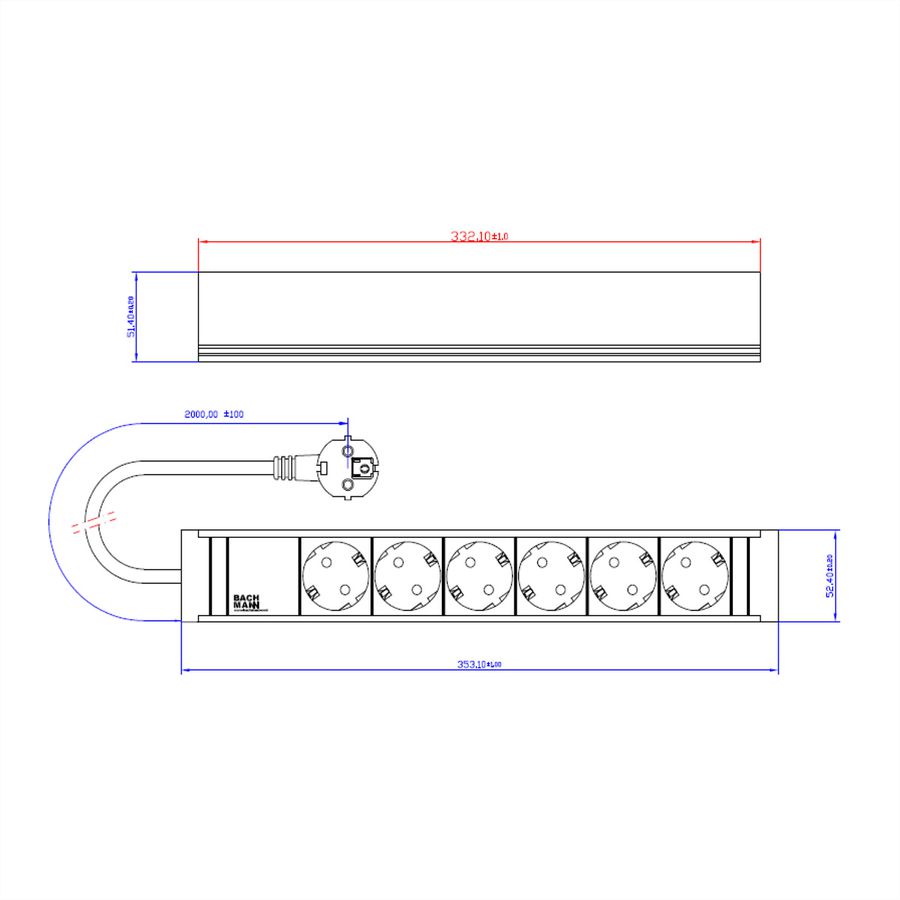 BACHMANN CONNECT LINE 6xSchutzkontakt