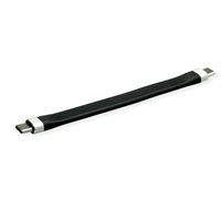 ROLINE Câble USB 3.2 Gen 2 en silicone, avec PD, Emark, C-C, M/M, 8K UHD, 10Gbit/s, 60W, noir, 11 cm