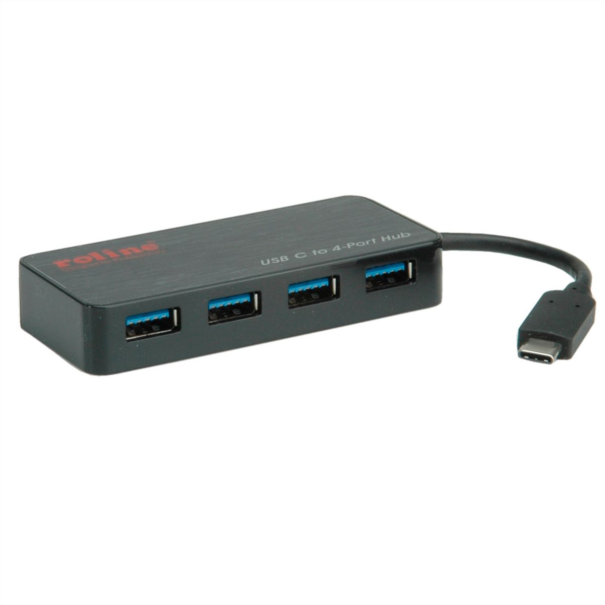 ROLINE USB 3.2 Gen 1 Hub, 4fach, Typ C Anschlusskabel