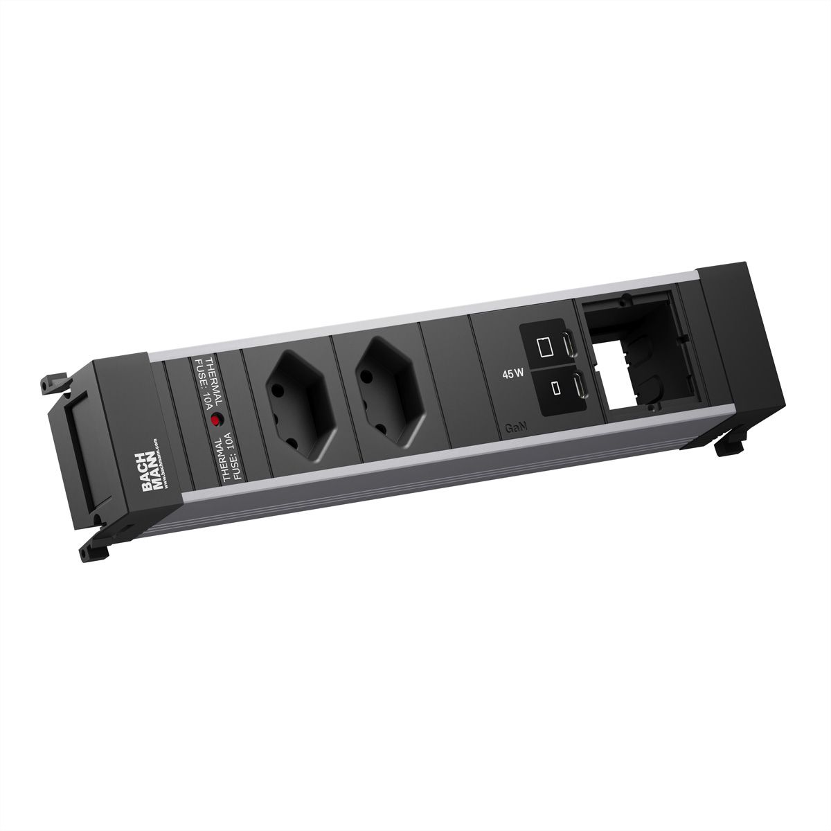 BACHMANN POWER FRAME M 2xCH 0°, 1xUSB C/C 45W 1xCM L=0,2m