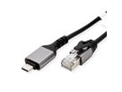 VALUE USB 3.2 Gen 2 Typ C zu Gigabit Ethernet Konverterkabel, schwarz, 1 m