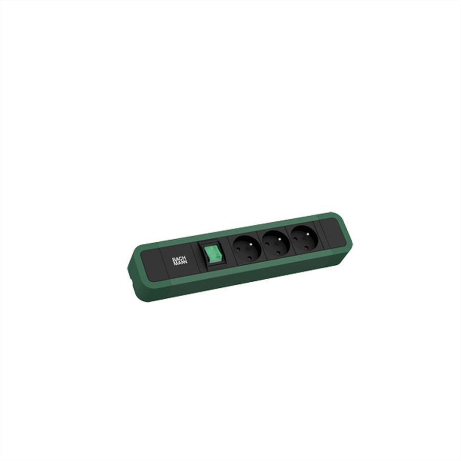BACHMANN PRIMO 2 3xUTE 1xinterrupteur 2,0m CEE7/7 RAL6028