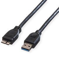 ROLINE USB 3.2 Gen 1 Kabel, A ST - Micro A ST, schwarz, 0,8 m