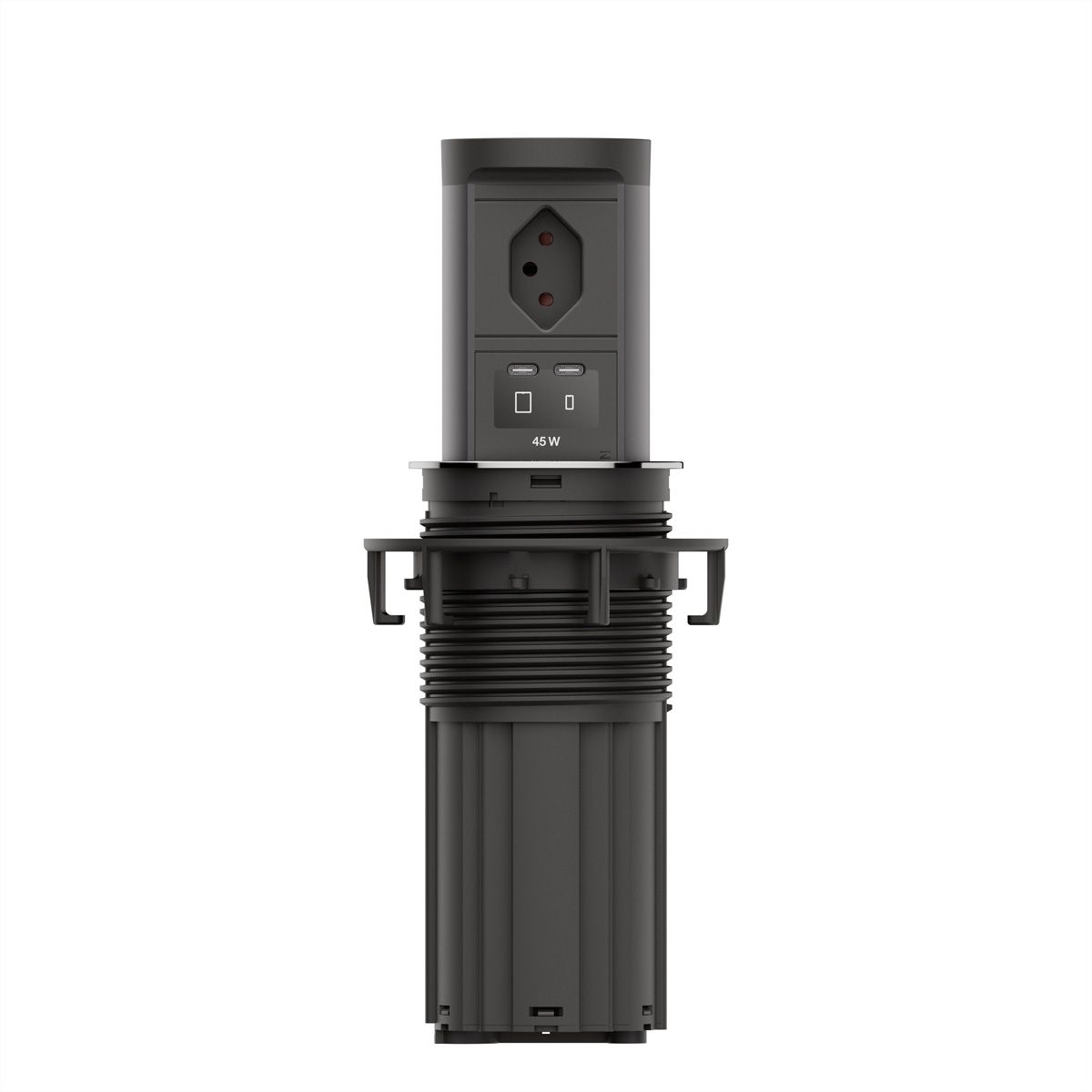BACHMANN ELEVATOR2 1xCH T13, 1xUSB C/C 45W Edelstahl-Optik L=2,0m AEH