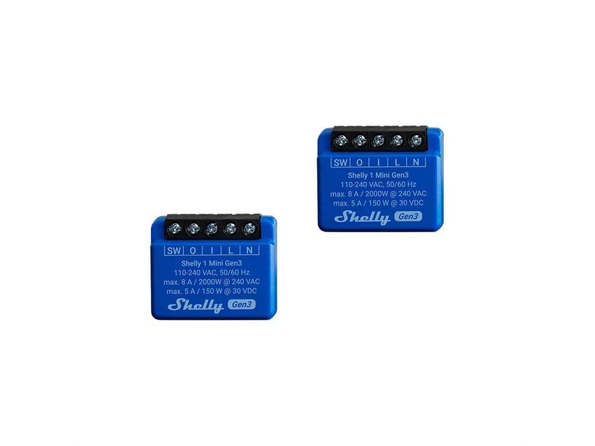 Shelly Schaltaktor 1 Mini Gen3, (Dual pack) New box pack