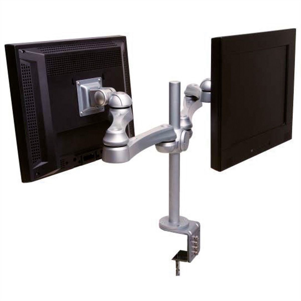 ROLINE Bras LCD double, 4 articulations, fixation sur bureau