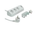 VALUE Tisch-Steckdosenleiste, 3fach mit Tisch-Klemme, inkl. USB-Charger (2x USB-A, 1x USB-C), 1,5 m