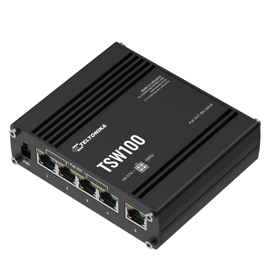 TELTONIKA TSW100 Industrial Switch Unmanaged PoE+ Gigabit