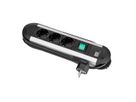 BACHMANN PRIMO Multiprise 3x contact de protection, aluminium, avec interrupteur, 1,75 m