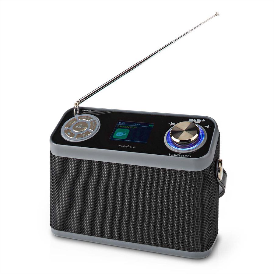 Nedis DAB+ Radio Tischradio, schwarz, Bluetooth, Akku