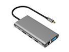 VALUE USB-C Dockingstation, 2x 4k HDMI, DP, VGA, Gigabit Ethernet, 2x USB-C, 2x USB-A, PD