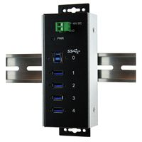 EXSYS EX-1185HMVS-WT Hub USB3.0 métal à 4 ports, Din, plage de -40°C à 85°C