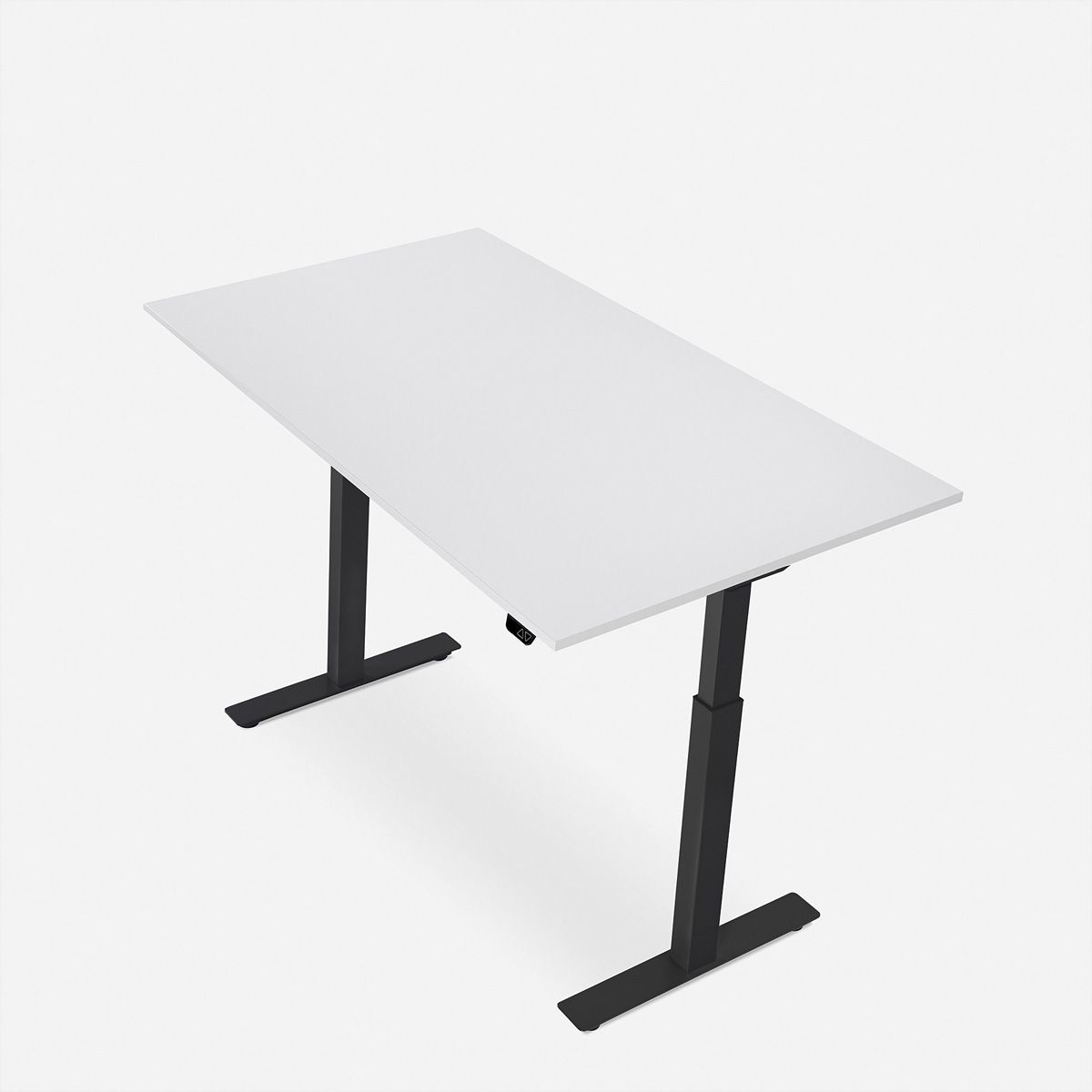 WRK21 Bureau Smart 180 x 80 cm, Hauteur réglable, Blanc uni / Noir