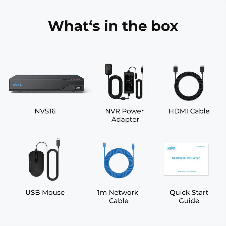 Reolink NVS16 NVR Netzwerk-Videorekorder 16-CH, 16x PoE, 4 TB