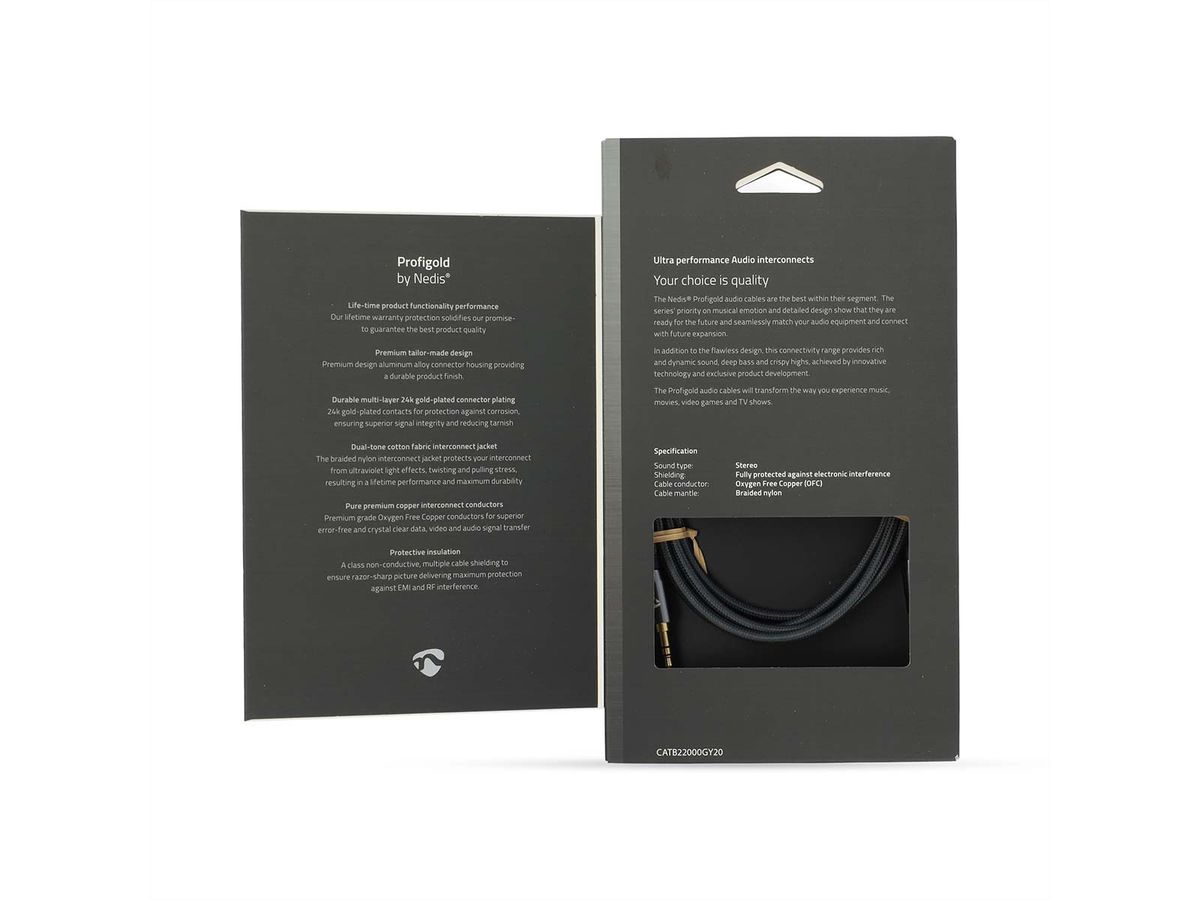 Nedis Câble 3.5mm M / M, gris, 1 m