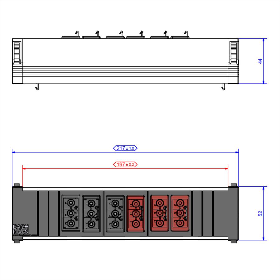 BACHMANN CONSOLIDATION POINT, 3xGST18 sw 3xGST18 rot Strom GST18in/out