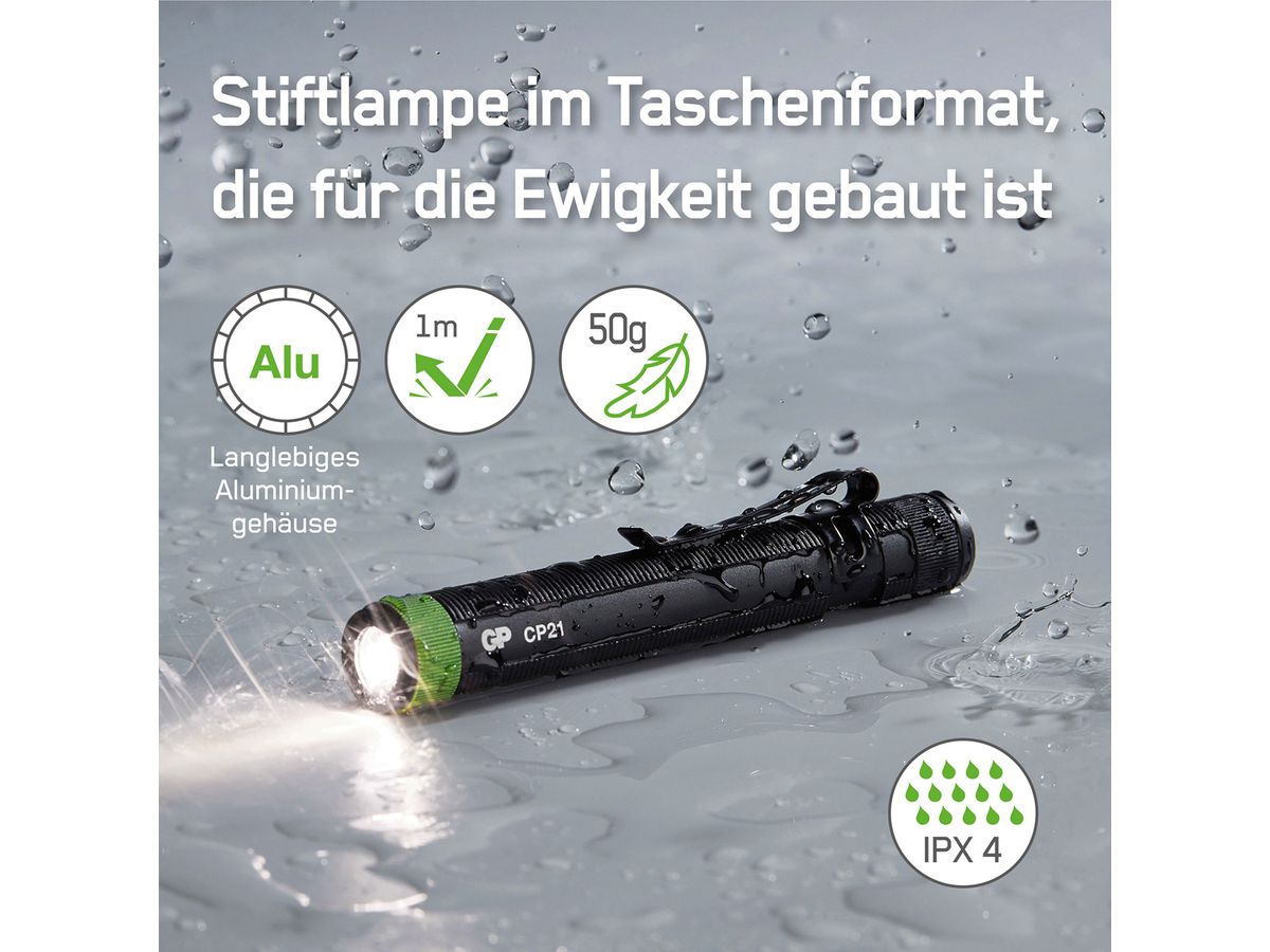 GP Discovery Taschenlampe CP21 20lm, schwarz