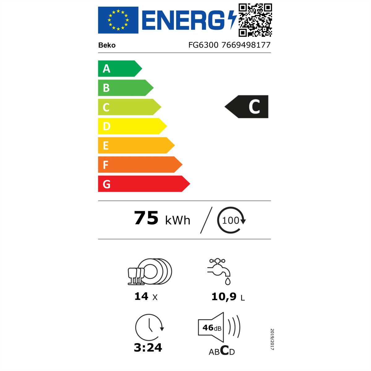 Beko Geschirrspüler FG6300 freistehend, 60cm