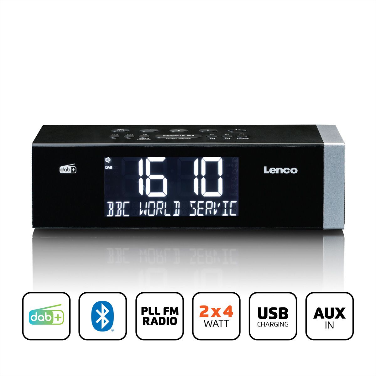 Lenco DAB+ Radiowecker CR-640BK, DAB+, Schwarz