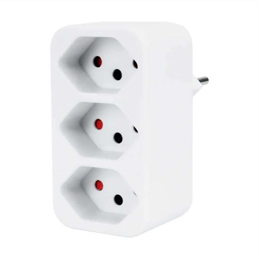 Steffen Adaptateur multiple 3 prises T13, avec protection renforcée contre les contacts, blanc