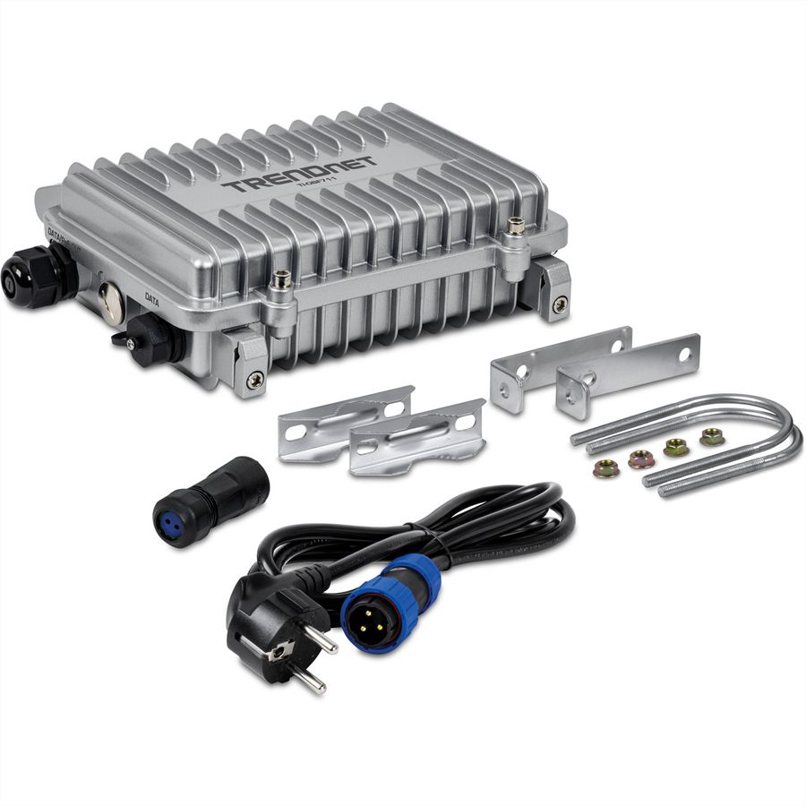 TRENDnet TI-OBF711 Convertisseur industriel de médias pour extérieur SFP+ 10G vers PoE++ 10G (95W)