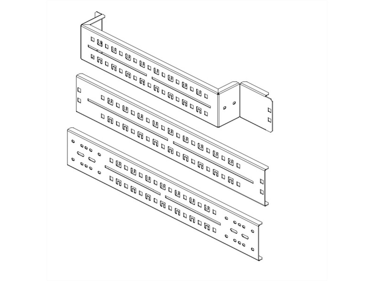 CONTEG Patte de profondeur pour armoire REV 800 x 800 mm, 2 pièces, * Armoire de profondeur 400mm et plus