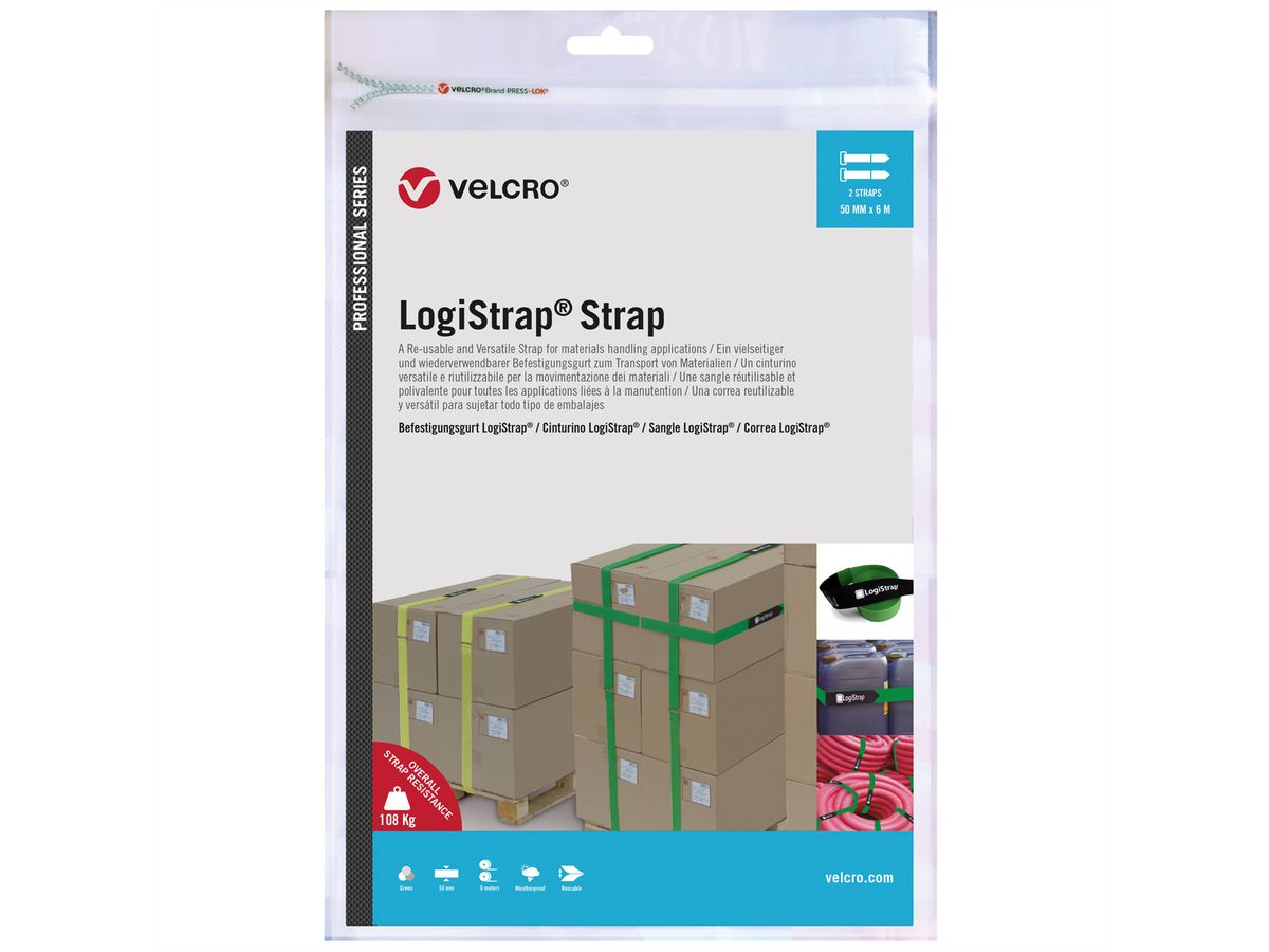 VELCRO® Logistrap® Strap 50mm x 6m Streifen 2 Stück, grün