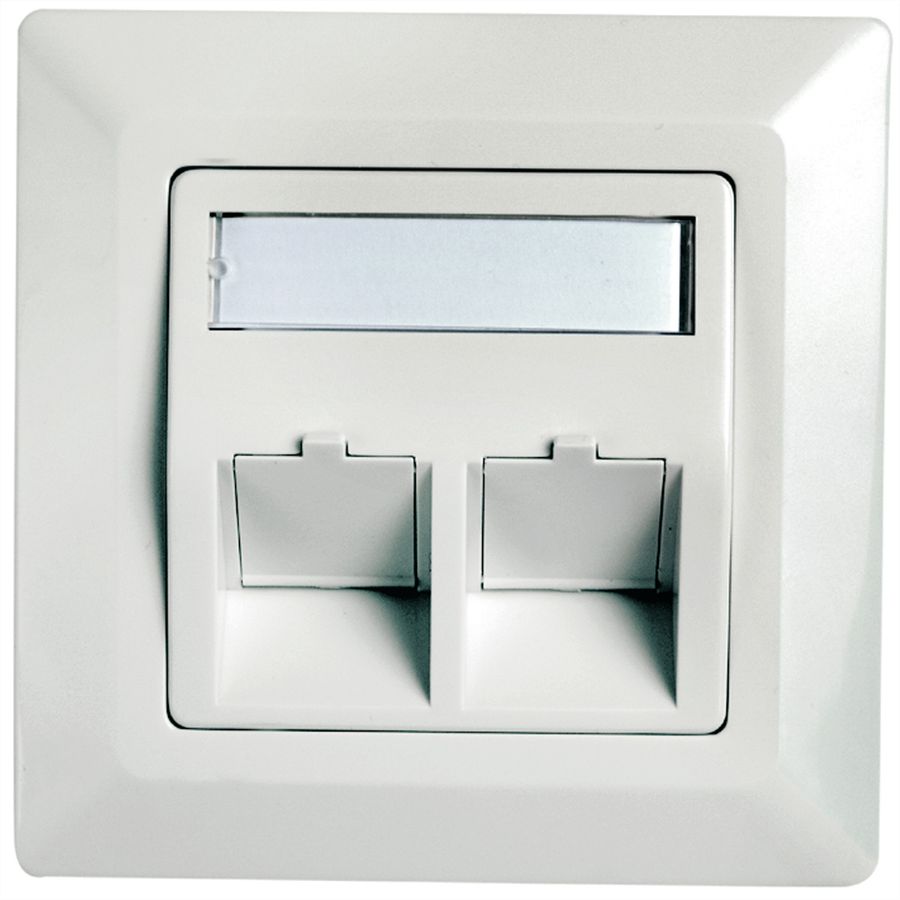 TELEGÄRTNER Module pour embase blanc, 2 prises