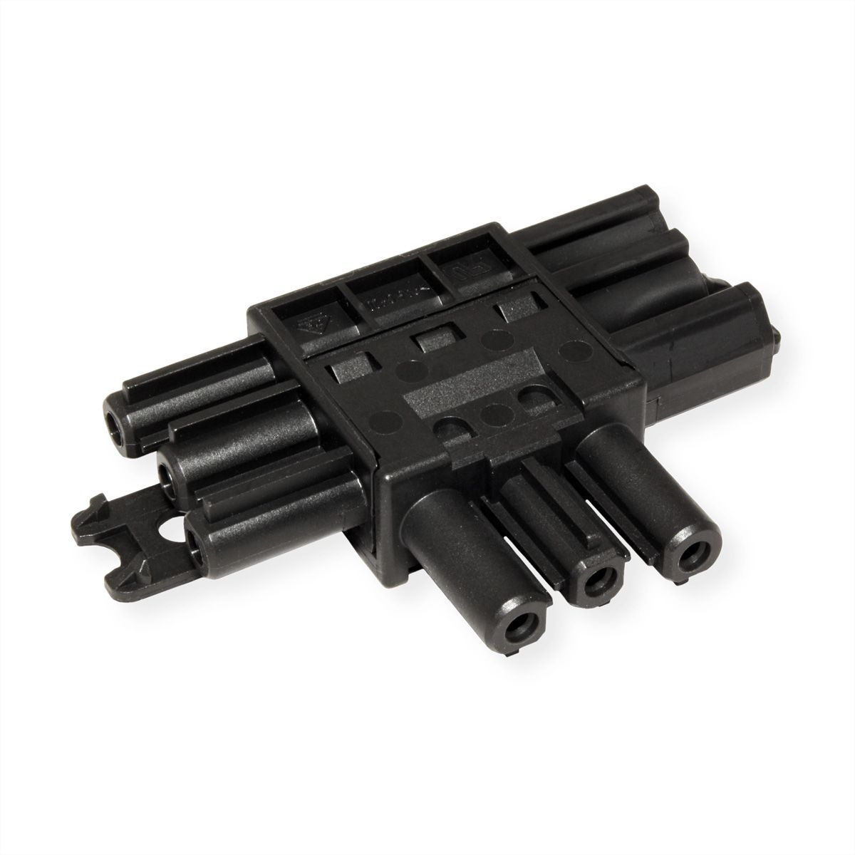 BACHMANN Bloc de distribution WIELAND GST18 1xIn/2xOut avec pattes de blocage, noir
