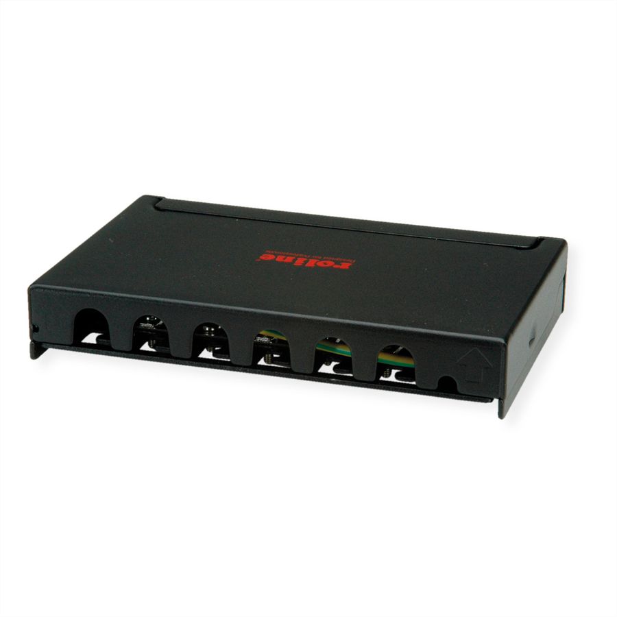 ROLINE Mini-Patchpanel, Cat.6A (Class EA), 6x RJ45, 0,5HE, geschirmt, schwarz