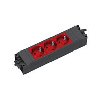 BACHMANN STEP BASE 3xCEE7/3 rt GST18, CEE 7/7 fiche à contact de protection C19 0,5m, rouge/noir