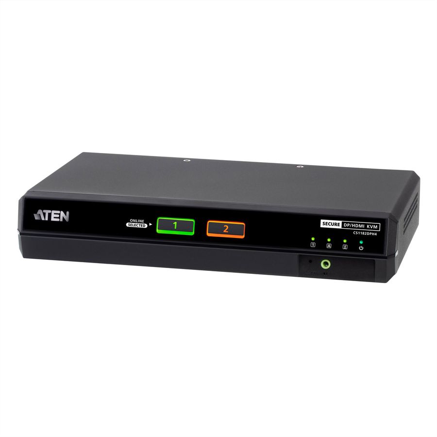ATEN CS1182DPH4 Commutateur KVM sécurisé universel, 2 ports USB 5K DisplayPort/HDMI