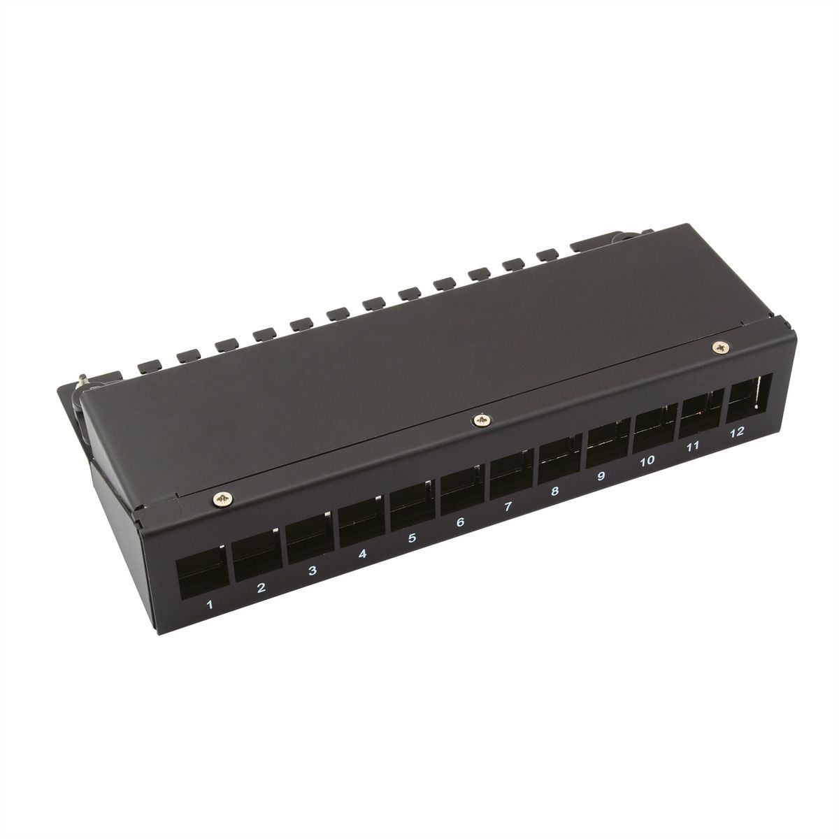 VALUE Keystone-Modulträger, 12-Port, schwarz