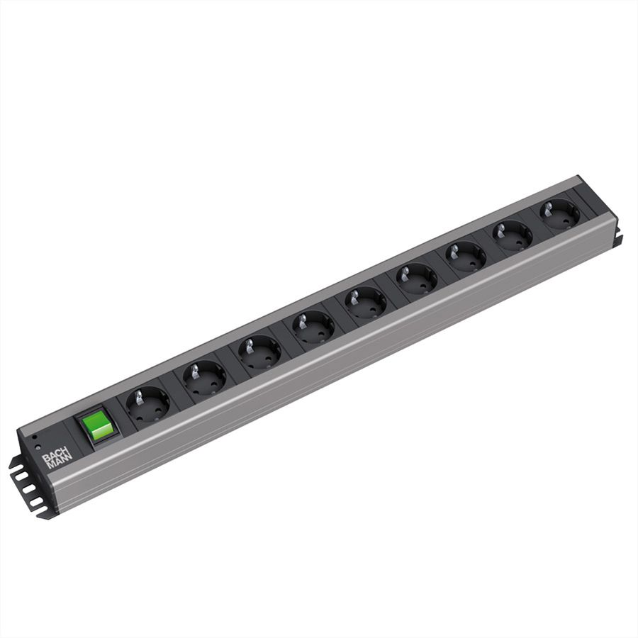 BACHMANN Handwerkerleiste 9x Schutzkontakt, Schalter, 2 m