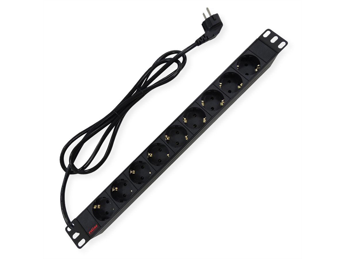 ROLINE 19-Zoll-Steckdosenleiste 9fach, schwarz, 2 m