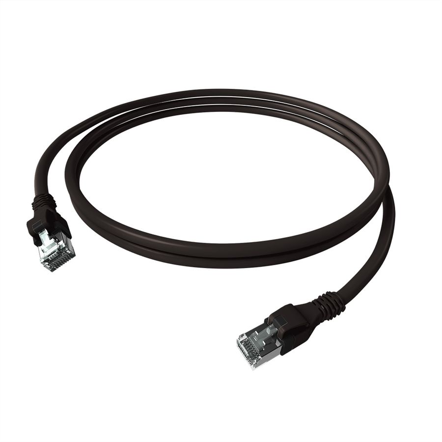 Cordon EasyLan DualBoot PushPull IP20, Cat.6A (Classe EA), S/FTP, noir, 7,5 m