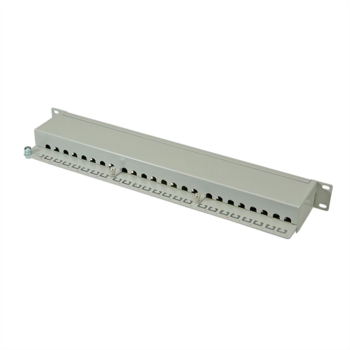 ROLINE Cat.6 (Class E) 19-Zoll-Patchpanel, 24P, geschirmt, grau
