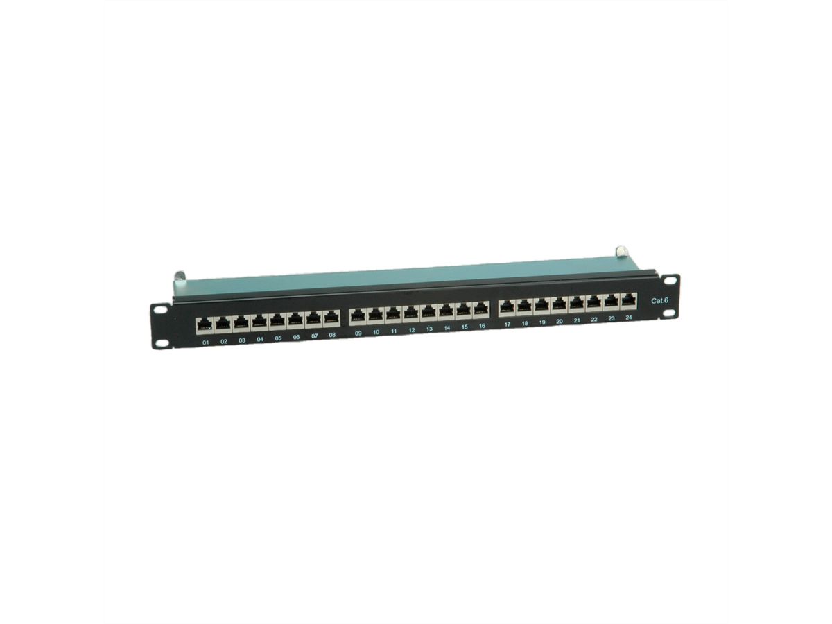 VALUE Kat.6 (Class E) 19"-Patchpanel, 24 P, geschirmt, schwarz