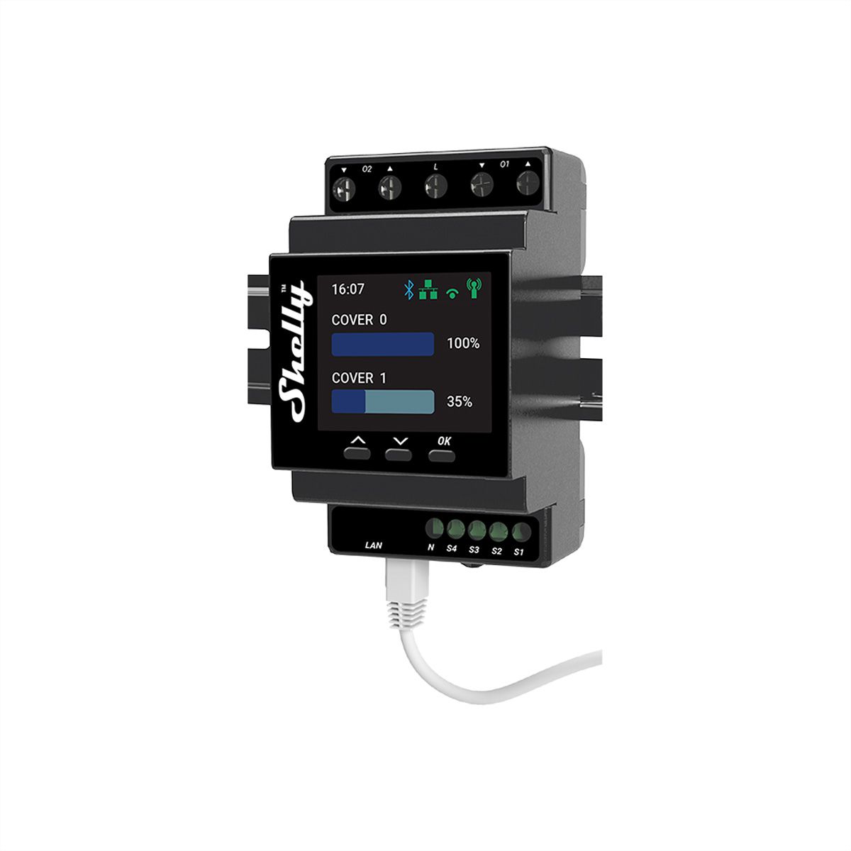 Shelly  Actionneur de commutation Pro Dual Cover PM