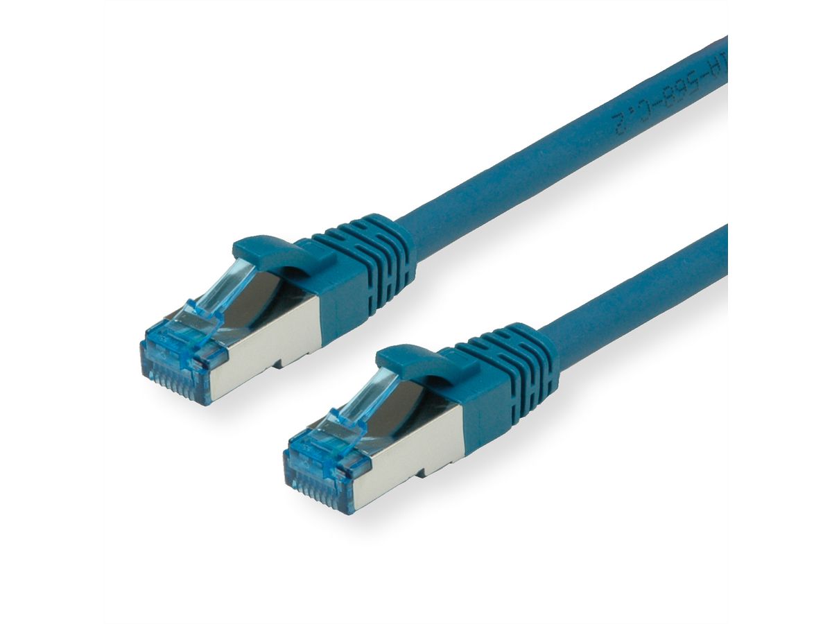 Cordon VALUE Cat.6A (Classe EA) / 10 Gigabit S/FTP, LSOH, bleu, 15 m