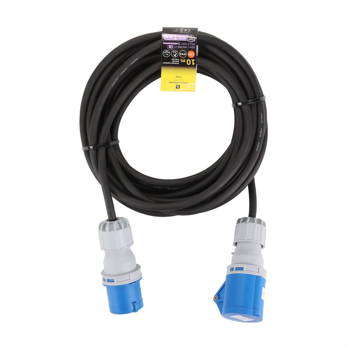 Verlängerung CEE 3P IP44 , 10m H07RN-F 3G1.5mm2 , schwarz