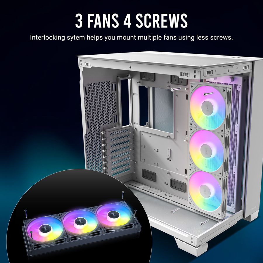 ANTEC C120 ARGB Fan PC Gehäuselüfter 120mm 3er Pack, weiß
