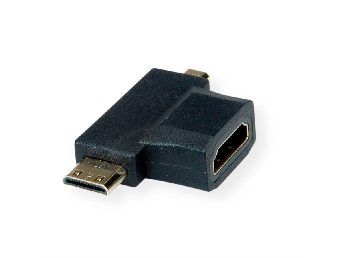 VALUE HDMI T-Adapter HDMI  - HDMI Mini + HDMI Micro