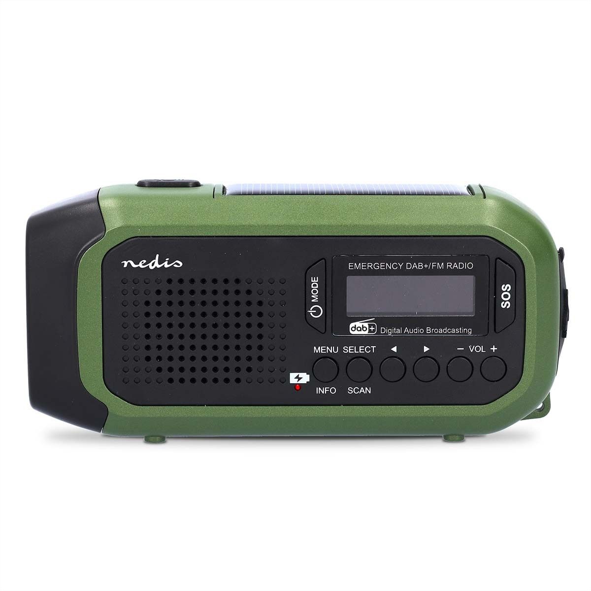 Nedis Notfallradio DAB+/FM  Grün/Schwarz, Solar Powered