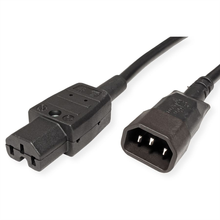 BACHMANN Câble d'alimentation C14 mâle - C15 femelle, noir, 2 m