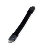 ROLINE Câble USB4 Gen3x2, C-C, M/M, 8K UHD-2, 40Gbit/s, 100W, plat, noir, 15 cm