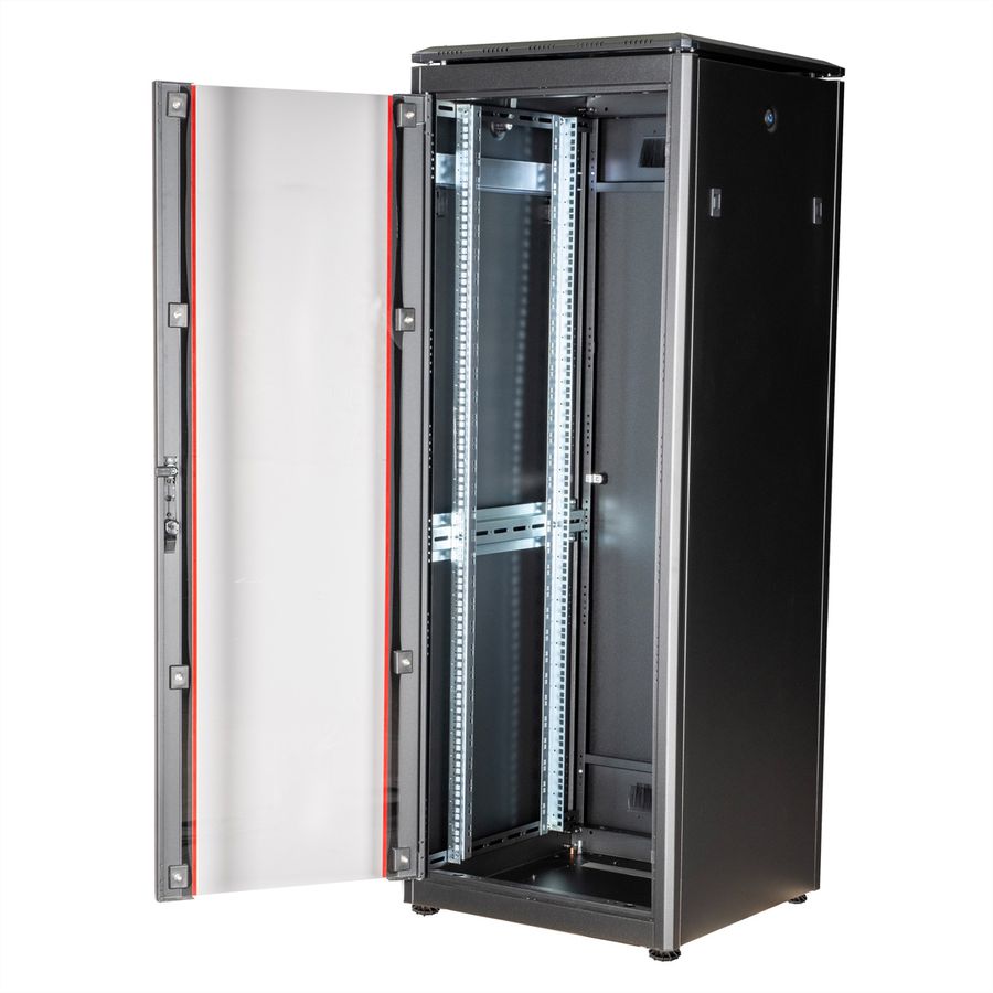 ROLINE 19-Zoll Netzwerkschrank Pro 32 HE, 600x600 BxT Glastür schwarz